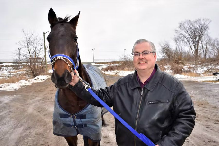 Steve Fitzsimmons with a horse.